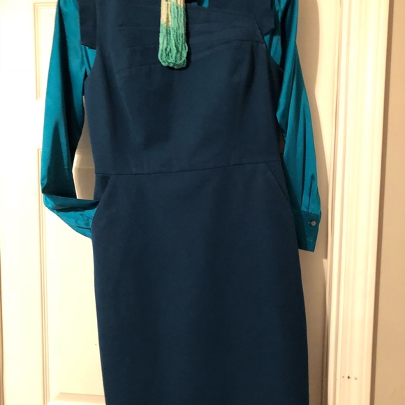 Turquoise size 6 Banana Republic sheath dress. - Picture 5 of 8